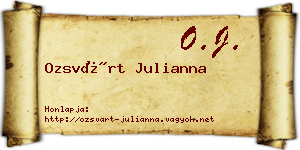 Ozsvárt Julianna névjegykártya